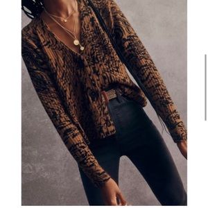 NWT Madewell softest yarn cardigan - tiger print
